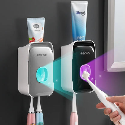 Automatic Toothpaste Dispenser Squeezer with Toothbrush Holder 