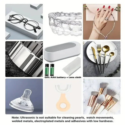 Ultrasonic Cleaning Machine Wash Cleaner Washing Jewelry Glasses Watch Ring Dentures Cleaner Portable Washing Machine Jewelry