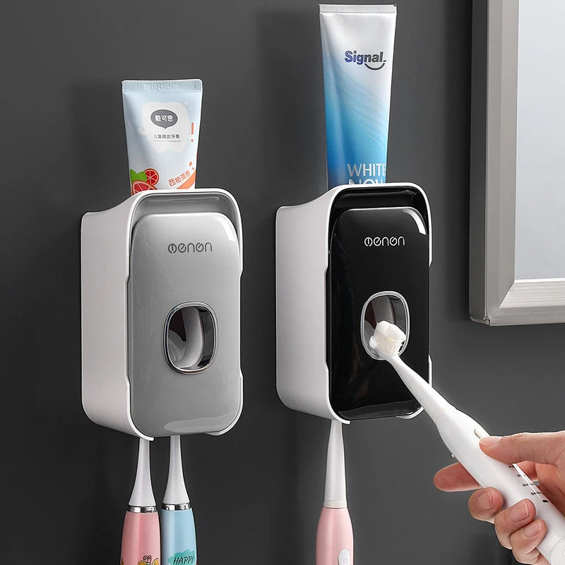 Automatic Toothpaste Dispenser Squeezer with Toothbrush Holder 